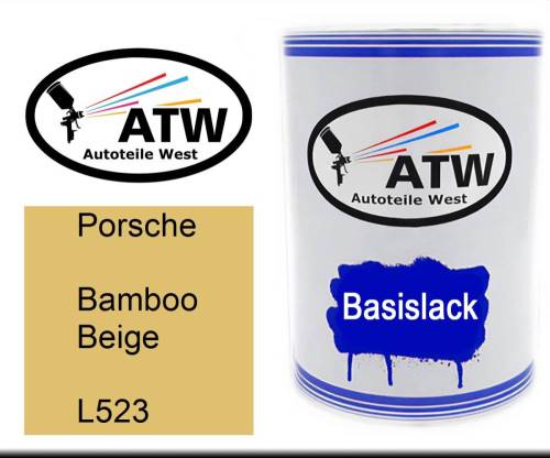 Porsche, Bamboo Beige, L523: 500ml Lackdose, von ATW Autoteile West.